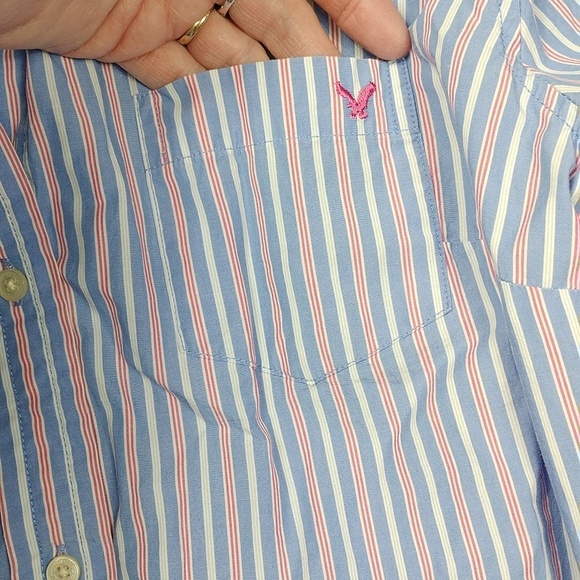 American Eagle outfitters women's long sleeved button down top size 14 - Picture 4 of 11
